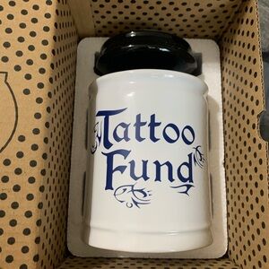 Cottage Creek White and Black Tattoo Fund Jar. New in the box.